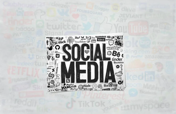 Sosiale Medier Bakgrunnsdesign Sosiale Medier – stockfoto