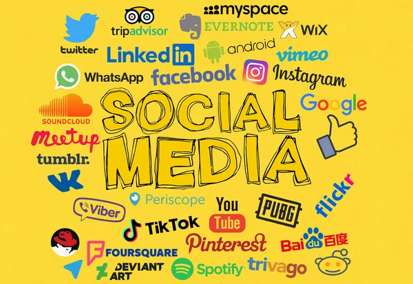 Sociální Média Design Pozadí Sociálních Médií — Stock fotografie
