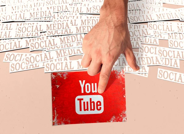 Youtube Desain Latar Belakang Media Sosial — Stok Foto