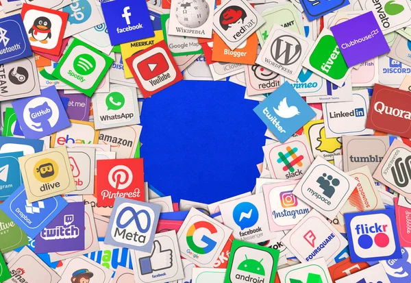 Blue Social Media Background Design — Stock Photo, Image
