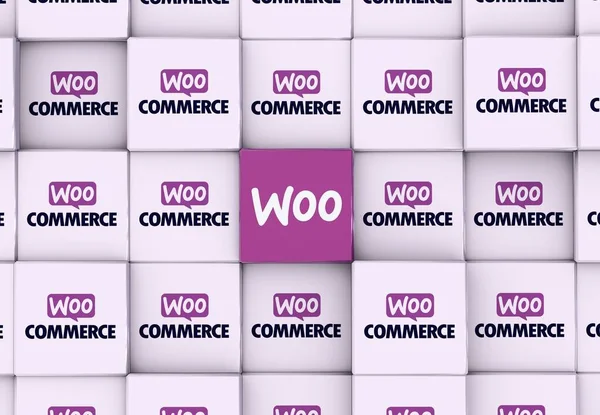 Woocommerce Design Fundo Mídia Social — Fotografia de Stock