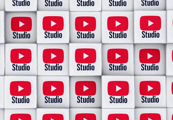 Youtube Studio Közösségi Média Háttér Tervezés — Stock Fotó