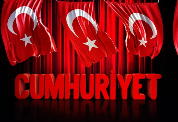 Dzień Republiki Flaga Turcji Projekt Tła Dla Turcji — Zdjęcie stockowe