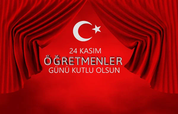 Festa Degli Insegnanti Bandiera Turca Turchia Background Design — Foto Stock