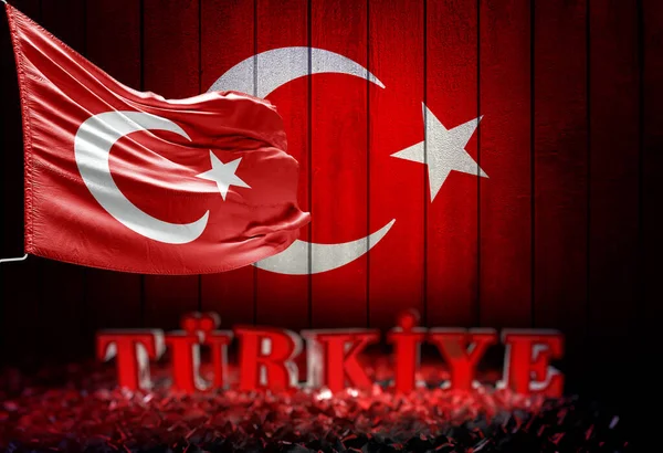 Türkische Flagge Türkei Türkei Hintergrunddesign — Stockfoto