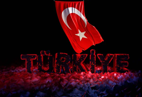 Turkisk Flagga Turkiet Turkiet Bakgrund Design — Stockfoto