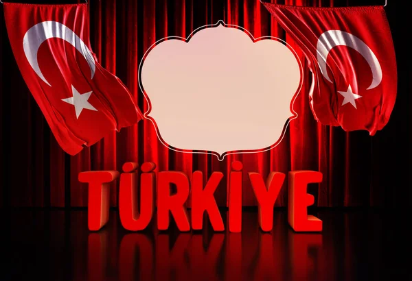 Bandera Turquía Turquía Diseño Fondo Turquía —  Fotos de Stock