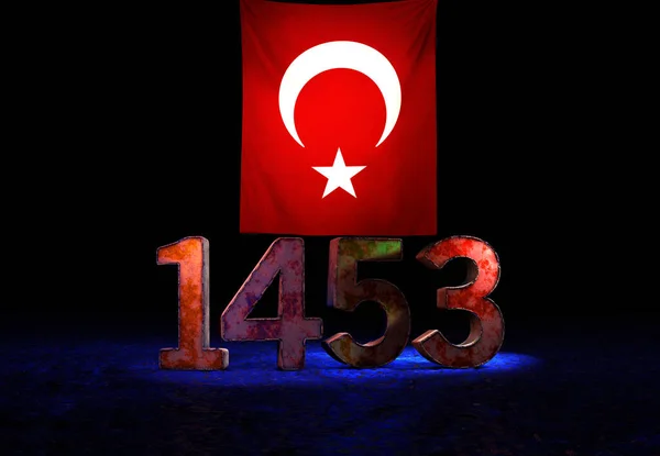 1453 Drapelul Turciei Turcia Turcia Design Fundal — Fotografie, imagine de stoc