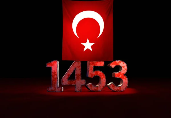 1453 Drapelul Turciei Turcia Turcia Design Fundal — Fotografie, imagine de stoc