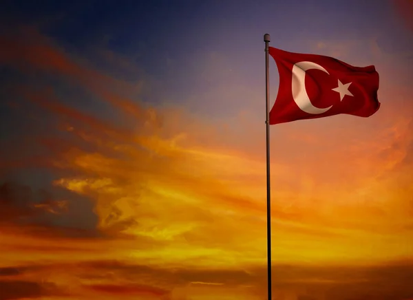 Bandeira Turca Turquia Projeto Fundo Turquia — Fotografia de Stock