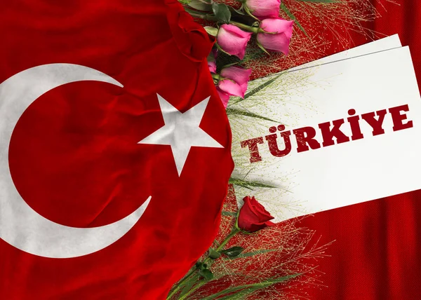 土耳其国旗 土耳其背景设计 — 图库照片