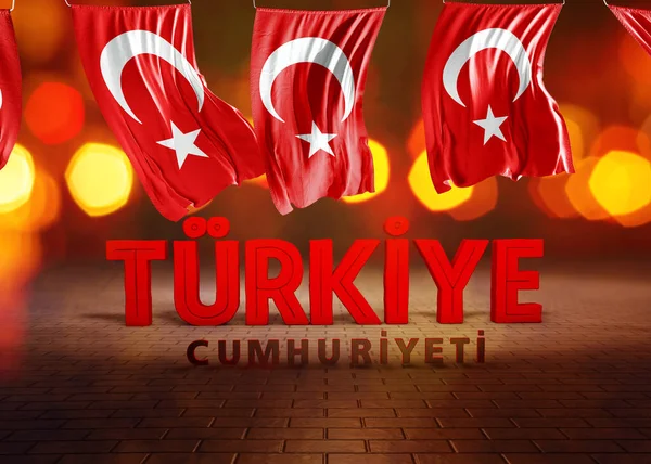 Día República Bandera Turquía Diseño Fondo Turquía —  Fotos de Stock