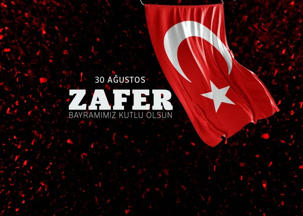 Bandiera Turca Agosto Giorno Della Vittoria Turchia Background Design — Foto Stock
