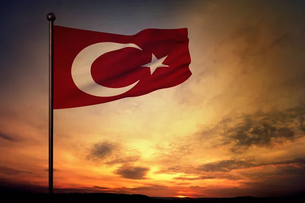 Turecká Vlajka Turecko Turecko Pozadí Design — Stock fotografie