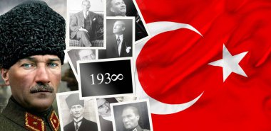 Atatürk, Türk Bayrağı, Türkiye - Türkiye Arkaplan Tasarımı