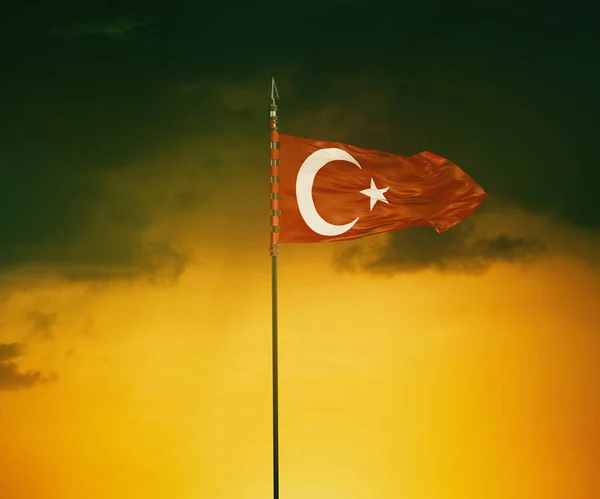 Bandeira Turca Turquia Projeto Fundo Turquia — Fotografia de Stock