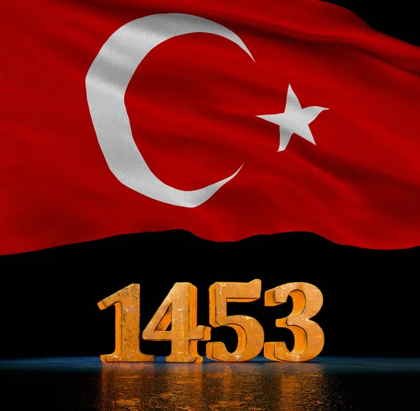 1453 Turecká Vlajka Turecko Turecko Pozadí Design — Stock fotografie