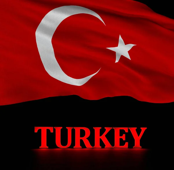 Drapelul Turcesc Turcia Turcia Design Fundal — Fotografie, imagine de stoc