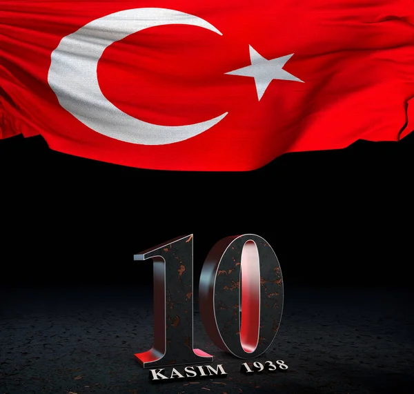 Kasim Turecká Vlajka Turecko Turecko Pozadí Design — Stock fotografie
