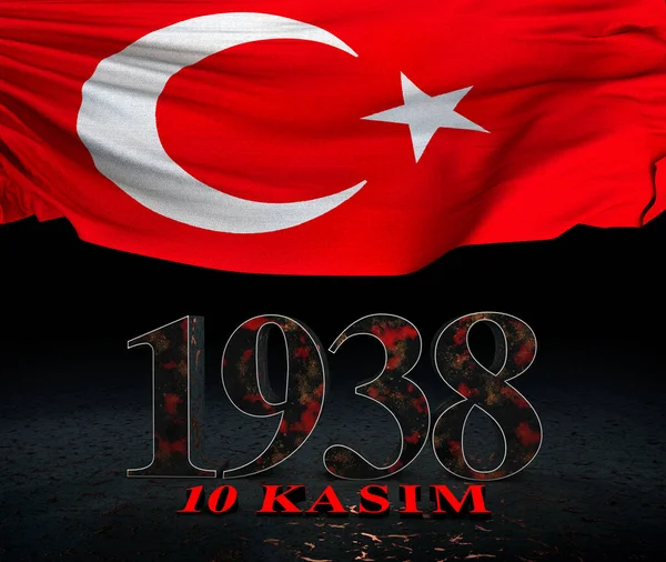 1938 Turecká Vlajka Turecko Turecko Pozadí Design — Stock fotografie