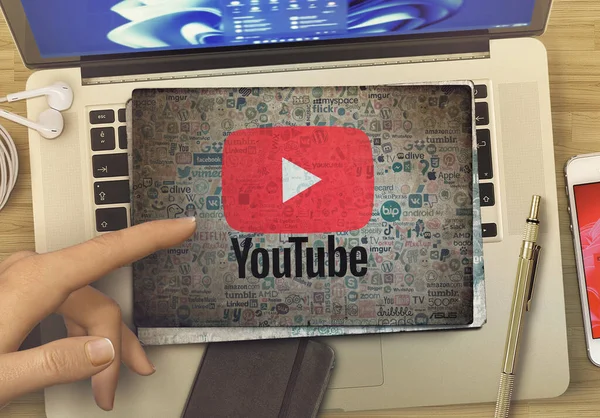 Latar Belakang Youtube Desain Visual Youtube — Stok Foto