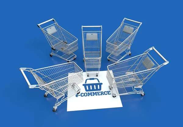 Commerce Carrinho Mercado Imagem Commerce — Fotografia de Stock