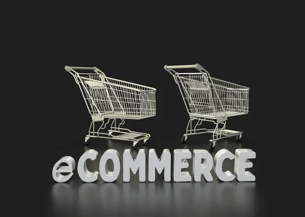 Ηλεκτρονικό Εμπόριο Και Καλάθι Αγορών Εικόνα Ηλεκτρονικού Εμπορίου — Φωτογραφία Αρχείου