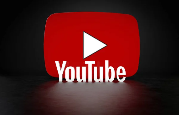 Youtubeの背景 Youtube 3Dデザイン — ストック写真