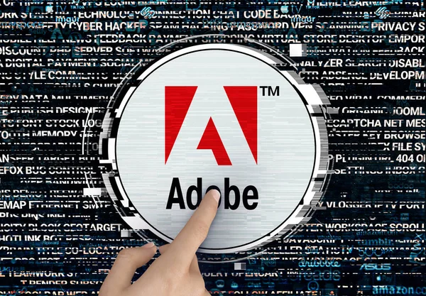 Adobeはソーシャルメディアやニュースサイトで使うためのロゴデザインです — ストック写真