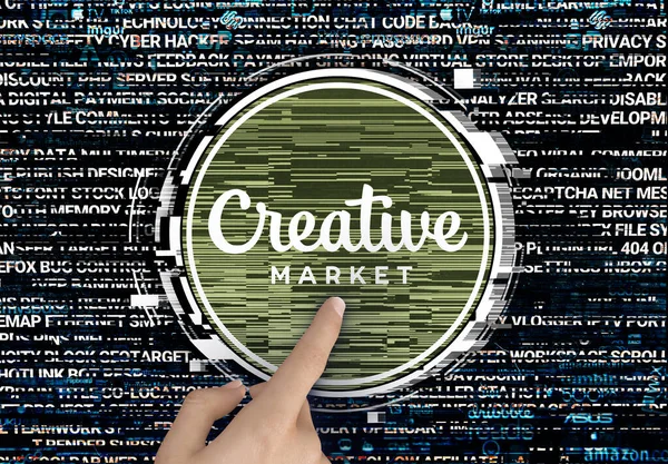 Kreatywny Rynek Projektowanie Logo Użytku Mediach Społecznościowych Serwisach Informacyjnych — Zdjęcie stockowe