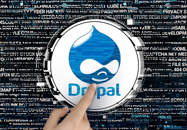 Drupal Дизайн Логотипа Использования Социальных Сетях Новостных Сайтах — стоковое фото