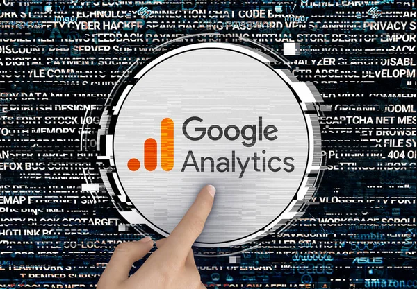 Google Analytics Projektowanie Logo Stosowania Mediach Społecznościowych Serwisach Informacyjnych — Zdjęcie stockowe
