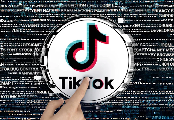 Tik Tok Diseño Logotipo Para Uso Redes Sociales Sitios Noticias —  Fotos de Stock