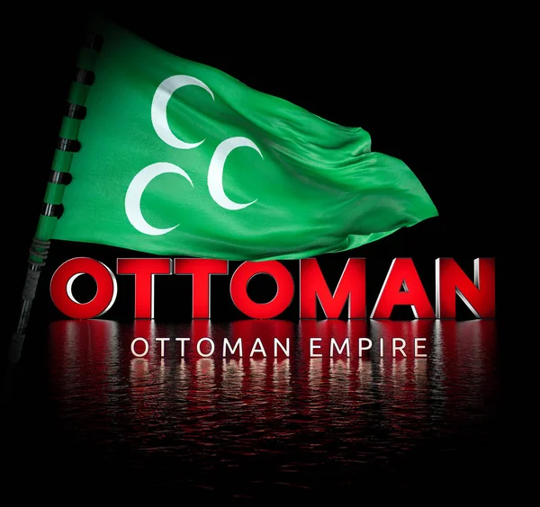 Bandera Del Imperio Otomano Imagen Texto Imperio Otomano — Foto de Stock