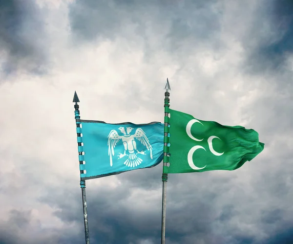 Seljuk Empire Flag Osmanská Vlajka — Stock fotografie