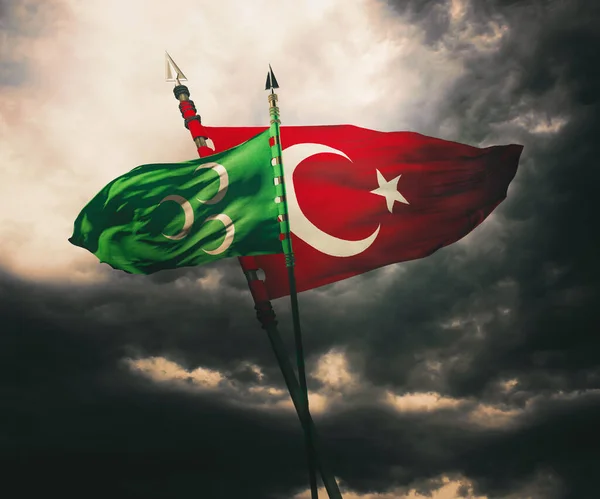 stock image Ottoman Flag, Ottoman imperial flag