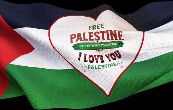 巴勒斯坦旗帜 耶路撒冷 巴勒斯坦3D图像 — 图库照片