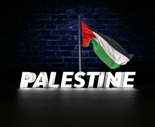 stock image Flag of Palestine - Jerusalem, Palestine 3D Image