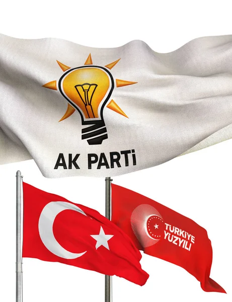 Kamyon Yüzyılı Türk Bayrağı Partisi Sloganı — Stok fotoğraf