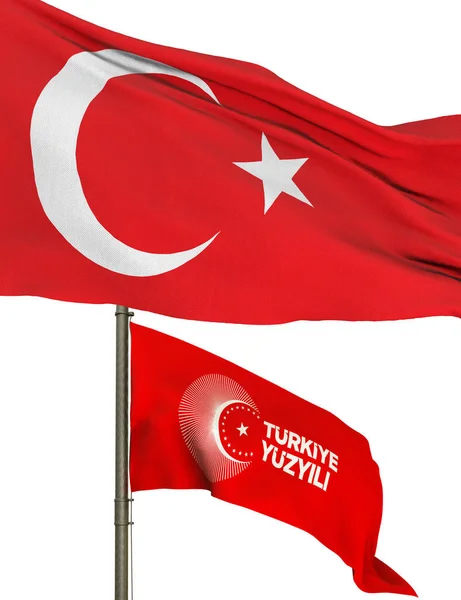 Turkiye Century Bendera Turki Dan Partai Slogan — Stok Foto