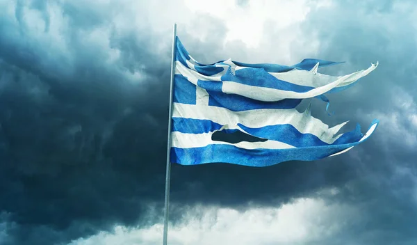 Řecká Vlajka Řecko Řecká Republika — Stock fotografie