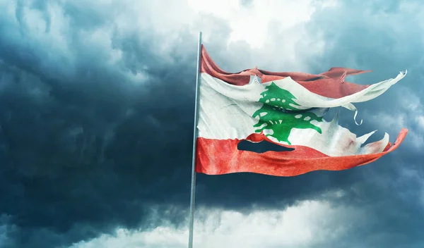 Ліванський Прапор Ліван Ліван — стокове фото