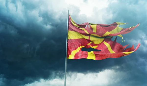 Mazedonien Flagge Mazedonien Republik Mazedonien — Stockfoto