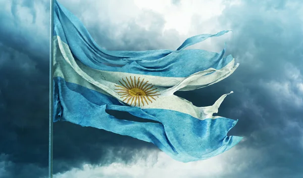 阿根廷共和国 阿根廷国旗 — 图库照片