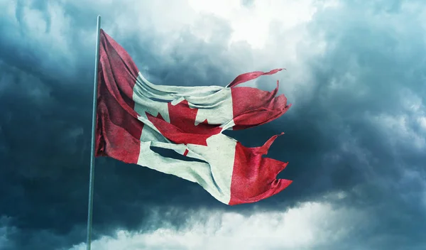 Canada Flag, Canadian Flag Waving in the Sky