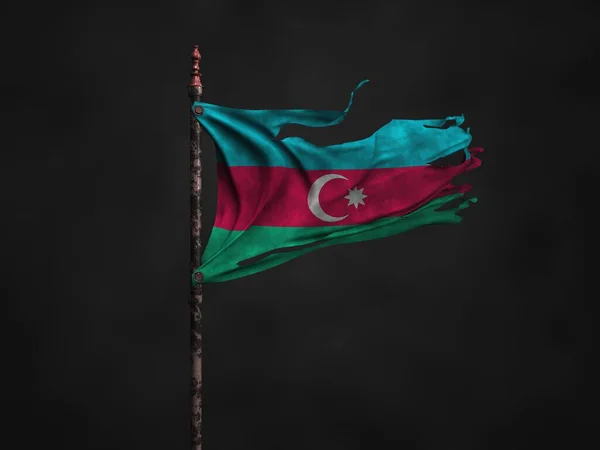 Bandeira Azerbaijão Acenando Bandeira Azerbaijão — Fotografia de Stock