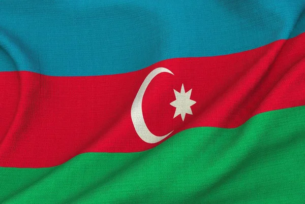 Azerbaycan Bayrağı Azerbaycan Bayrağı Dalgalanıyor — Stok fotoğraf