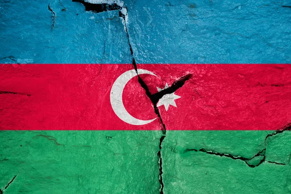 Azerbaijan Flag, Azerbaijan Flag, Azerbaijan Flag on cracked wall
