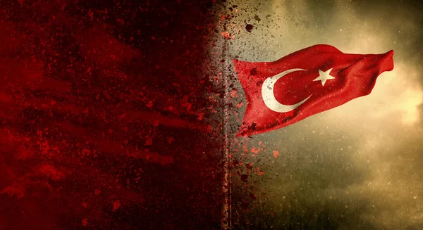 Turkiye Turkish Flag Turkish Flag Waving Sky — стокове фото