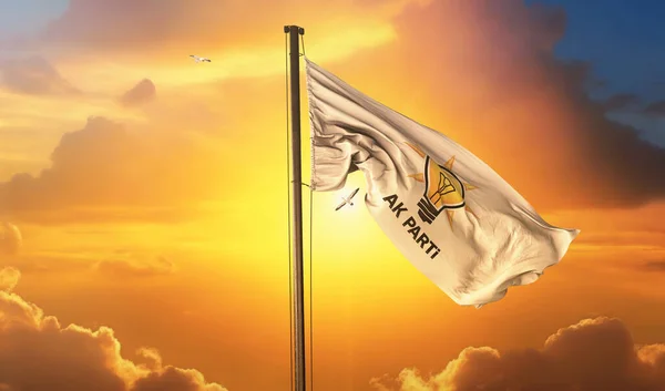 Σημαία Akparty Λογότυπο Akp Δημοκρατία Του Trkiye — Φωτογραφία Αρχείου